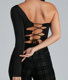 Strappy Stunner One-Shoulder Bodysuit