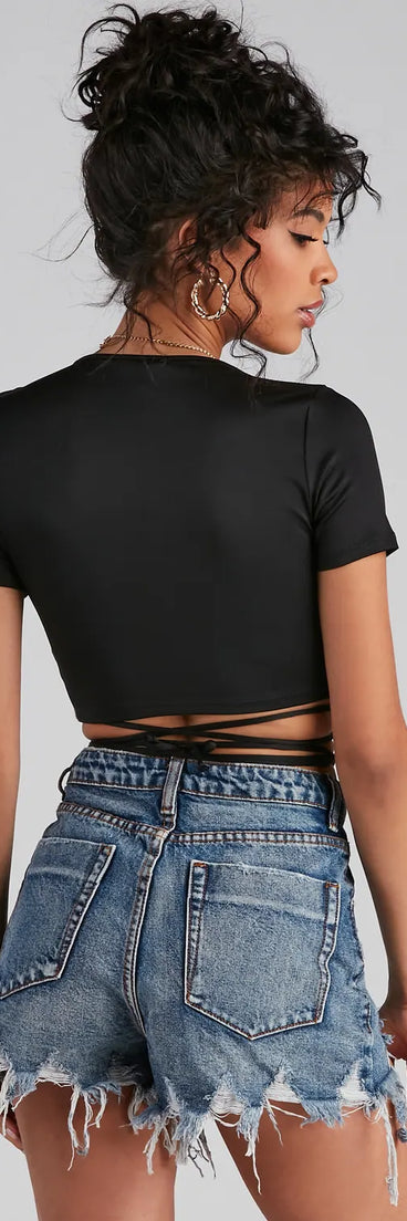 Pretty Ties V-Neck Wrap Top