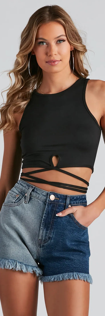 Style Refresh Tie Waist Crop Top