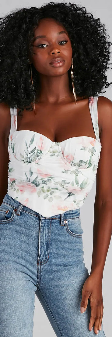 Garden Party Floral Mesh Corset