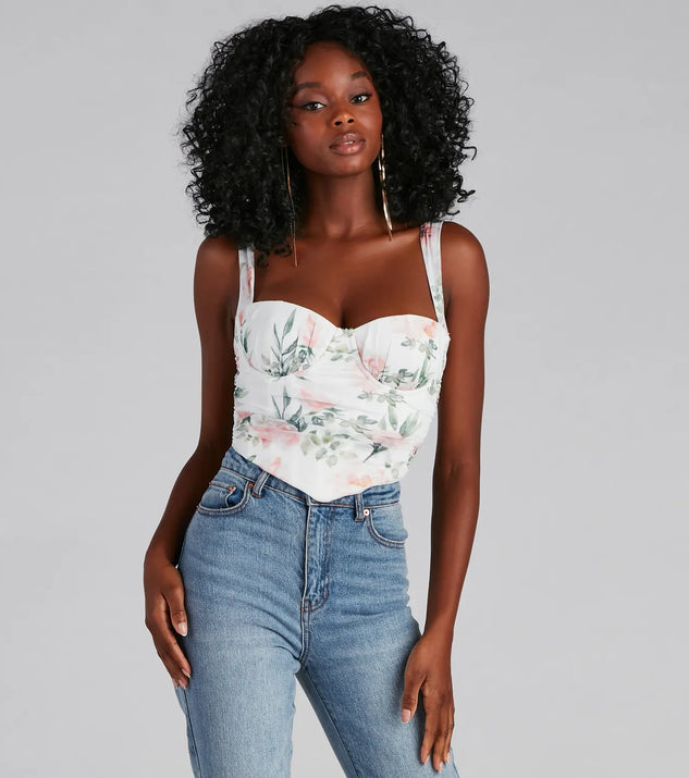 Garden Party Floral Mesh Corset