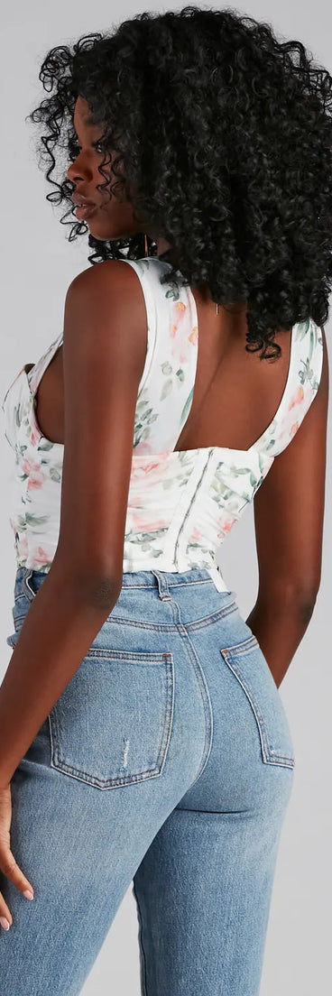 Garden Party Floral Mesh Corset