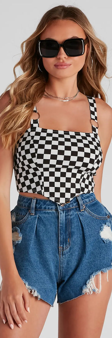 Finish The Race Checkered Tank Top