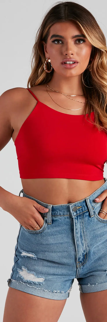 Walk Away Lace-Up Crop Top