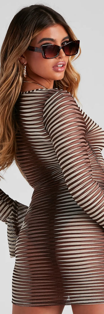 Coastal Chic Striped Mesh Tunic