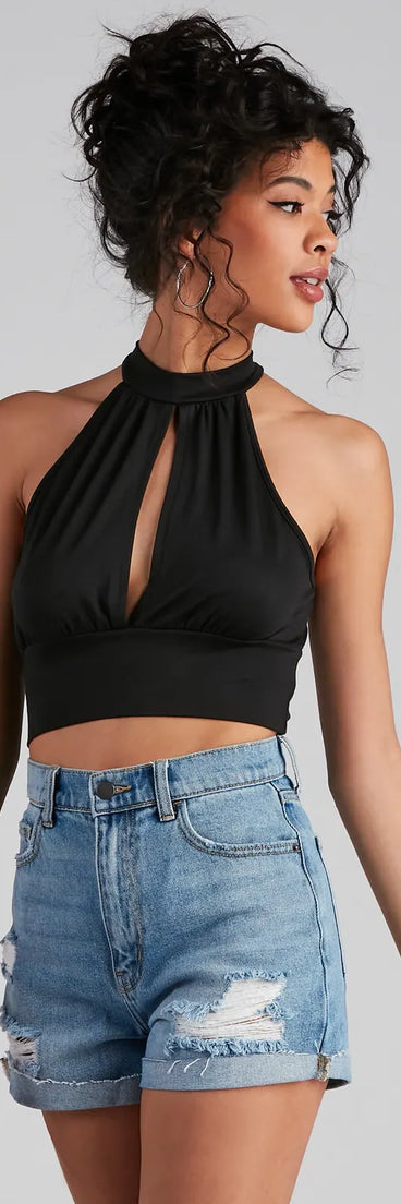 Key Essential Halter Crop Top