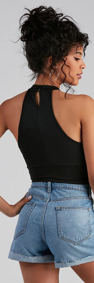 Key Essential Halter Crop Top
