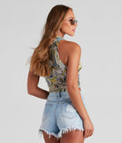 Hip Babe Mesh Collar Tank Top