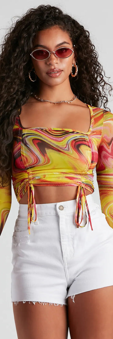 All The Trendy Vibes Mesh Crop Top