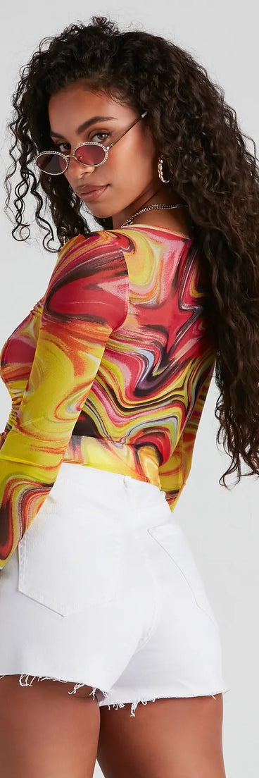 All The Trendy Vibes Mesh Crop Top