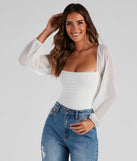 Elevated Basic Ruched Mesh Bodysuit