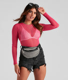 Mesh It Up Long Sleeve Crop Top