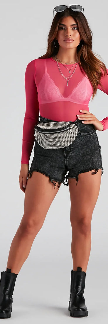 Mesh It Up Long Sleeve Crop Top