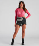 Mesh It Up Long Sleeve Crop Top
