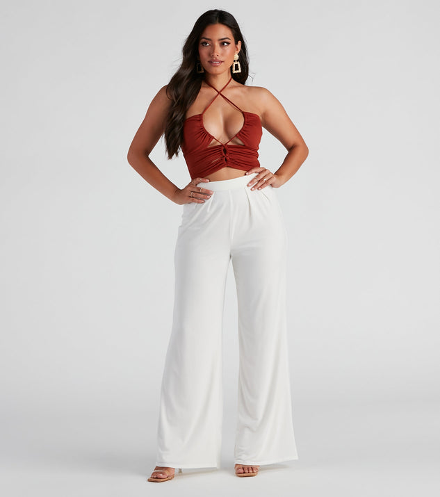 Strings Attached Halter Crop Top | Windsor