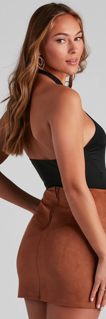 A Total Vibe Halter Bodysuit