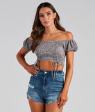 Ditsy Floral Off-Shoulder Crop Top
