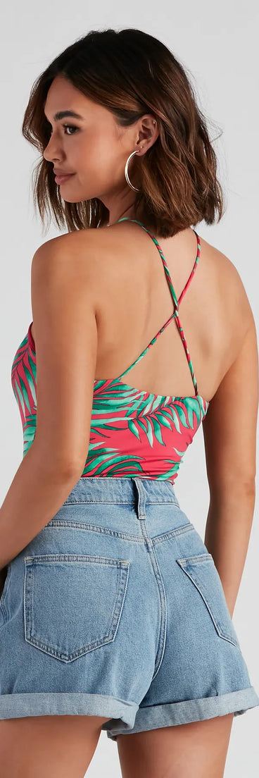 Summer Sunset Halter Bodysuit