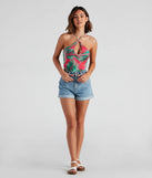 Summer Sunset Halter Bodysuit