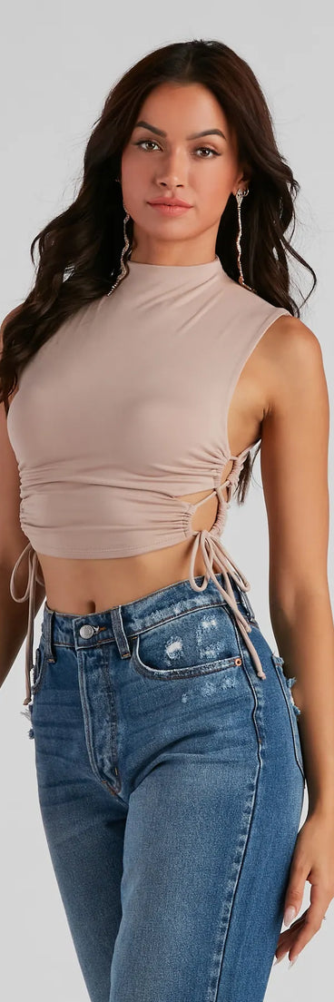 Love The Look Lace-Up Crop Top