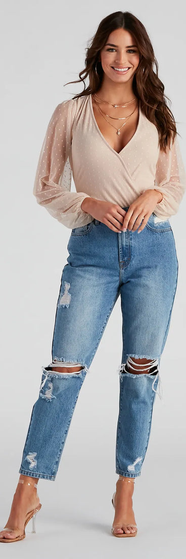 Sheer Secret Mesh Swiss Dot Bodysuit