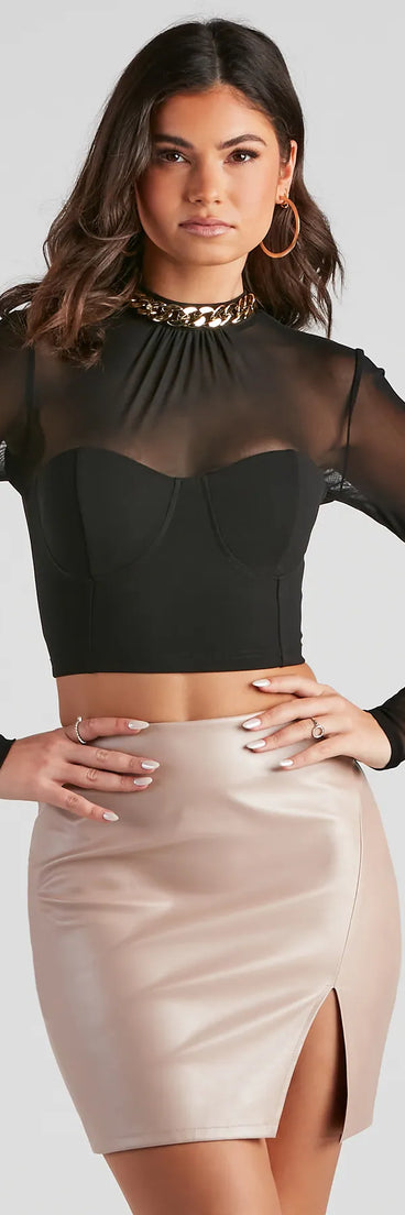 Style Series Chain Choker Mesh Top