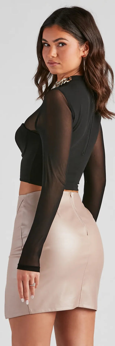 Style Series Chain Choker Mesh Top