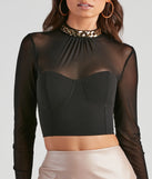 Style Series Chain Choker Mesh Top