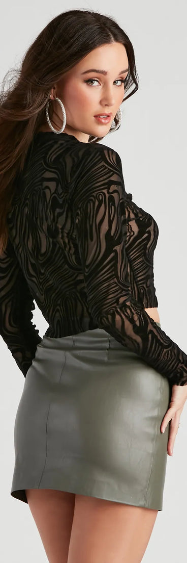 Night Out Style Sheer Mesh Crop Top