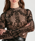 Flair For The Dramatic Flocked Velvet Bodysuit