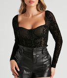 Sultry Sheer Flocked Velvet Bodysuit