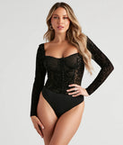 Sultry Sheer Flocked Velvet Bodysuit