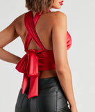 Sleek Satin Convertible Crop Top