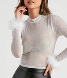 Angelic Babe Mesh Feather Top