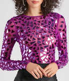 My Reflection Mirror Mesh Crop Top