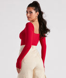 Wild Card Knit Cutout Crop Top