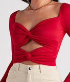 Wild Card Knit Cutout Crop Top