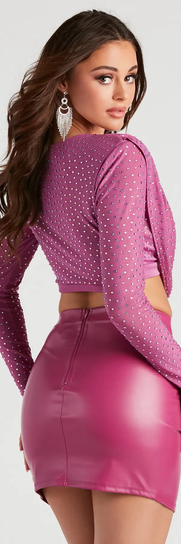 Heat It Up Cowl Mesh Crop Top