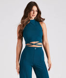 Wrap Around You Crepe Crop Top