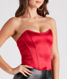 Girl's Night Out Strapless Satin Corset Top