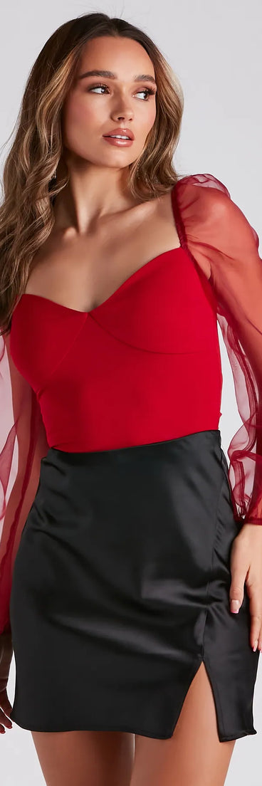 Whimsical Chic Sheer Sleeve Blouse