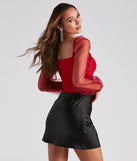Whimsical Chic Sheer Sleeve Blouse