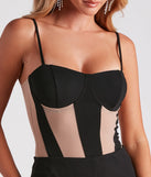 Chic Illusion Contrast Mesh Bodysuit