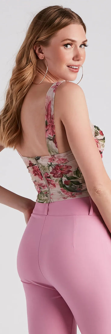 Spring Beauty Floral Mesh Bustier
