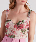Spring Beauty Floral Mesh Bustier