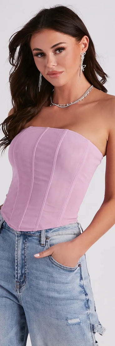 Hot Stuff Strapless Mesh Bustier