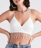 Perfectly Pretty Faux Pearl Fringe Top