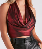 Mad For Metallic Cowl Halter Top