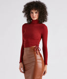 Sweet Day Turtleneck Knit Crop Top