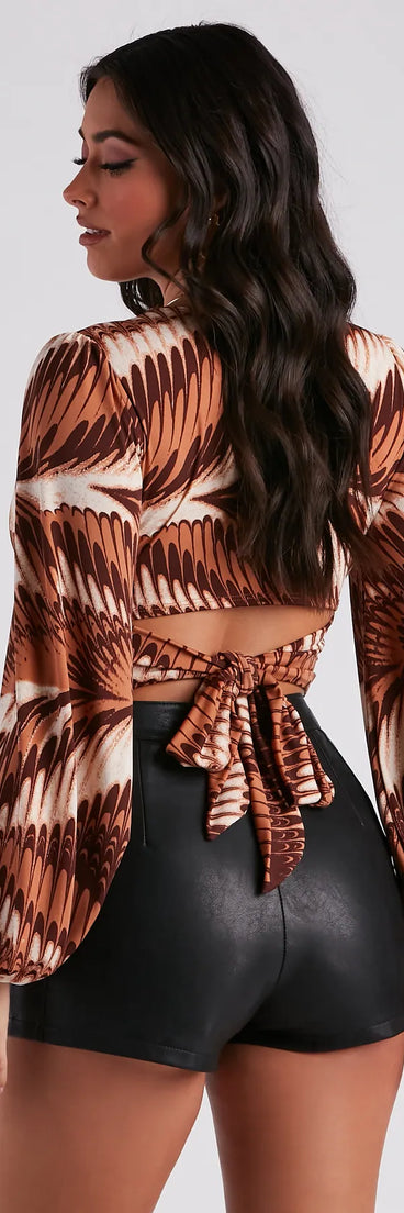 Desert Dreamer Swirl Print Crop Top